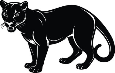 Stylized black panther illustration with fierce expression