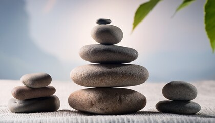 zen stones stacked high