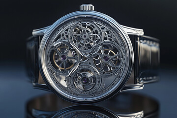 silver pocket watch on white