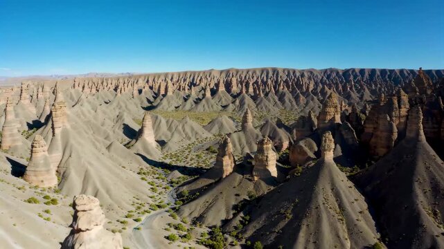 The natural scenery of Yadan landform overlooks the magnificent Flame Mountain Gorge