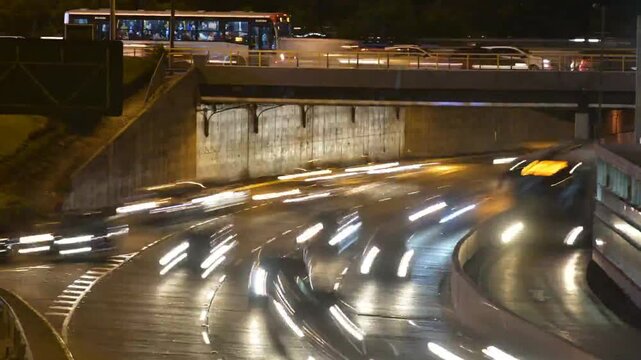 SAN ISIDRO LIMA ,PERU,VIA EXPRESA,BUILDING,NIGHT,LIGHT,CITY,Peru, lime, San Isidro, Express way, highway, car, transit, congestion, cars, city, America, SPEED, 