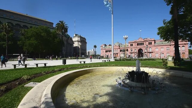 argentina buenos aires plaza de mayo fountain watherhouse goverment  casa rosada 