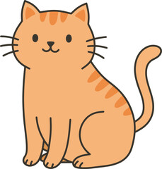 Orange Tabby Cat Sitting Illustration
