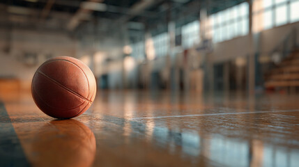 basketball on the court