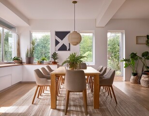interior view of a dining room bright modern and spacious