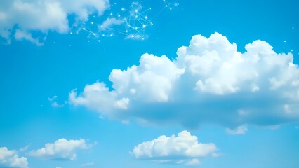 Futuristic Cloud Computing Visualization with Glowing Data Nodes