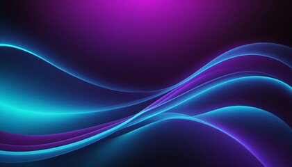 Naklejka premium Abstract glowing neon waves in blue and purple gradient, futuristic smooth flow light background design, vibrant energy wallpaper for modern creativity.
