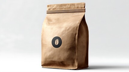 Professional kraft paper coffee bag mockup showcasing premium beans with elegant branding opportunity