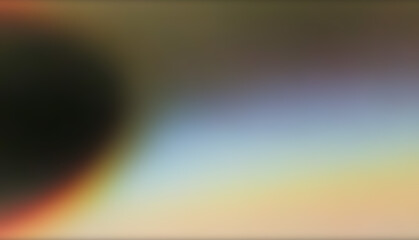 Abstract illustration features a soft, blurry gradient style. Black, yellow, orange, blue, and green colors blend smoothly, forming organic, curved shapes and a hazy, dreamlike effect.