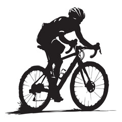 Obraz premium Silhouette of a Cyclist Riding a Road Bike