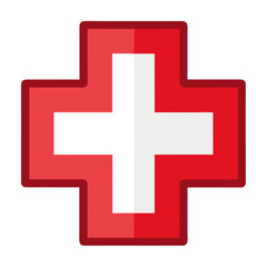 Obraz premium red cross on white background