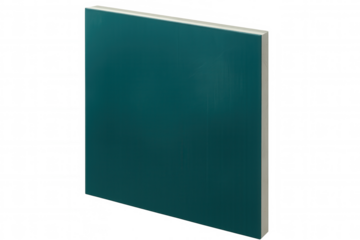 Teal green square panel slightly tilted with transparent background, ideal for architectural visualizations or graphic design projects