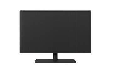 Realistic black computer monitor with transparent background