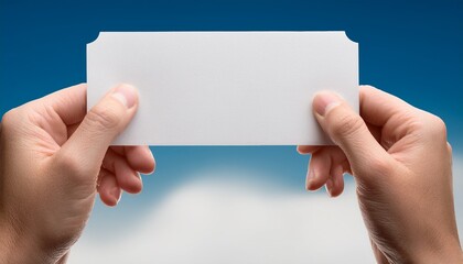 hand holding a small sheet of paper ticket flyer invitation coupon photocard etc cut out