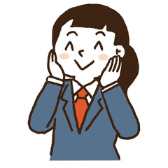 制服を着た学生表情