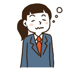 制服を着た学生表情