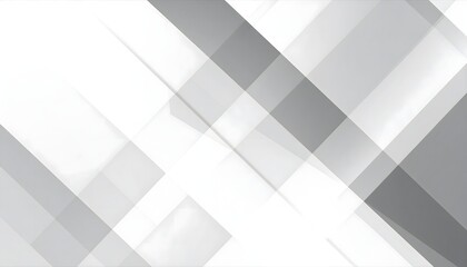 Modern abstract geometric background with gray and white transparent overlapping shapes and diagonal lines