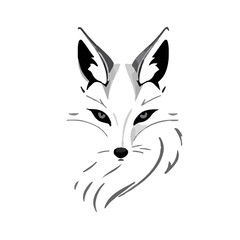 Marble Fox on Black Background