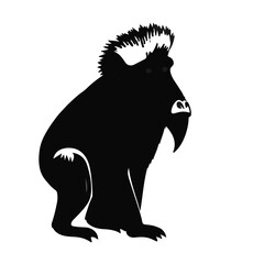 Black Mandrill Illustration