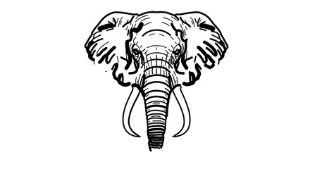 Obraz premium Object elephant head drawing vector illustration african wildlife animal sketch outline design nature safari zoo art 100 vector