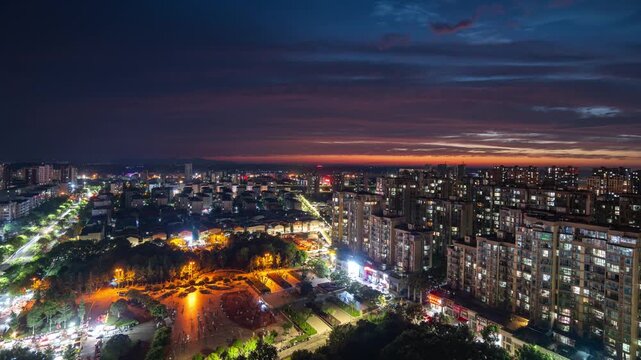 Aerial view of Suizhou's urban scenery, Hubei Province.the birthplace of Yan Emperor Shennong, the ancestor of humanities
