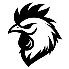 Obraz premium Rooster head silhouette vector design