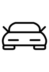 Obraz premium Front view car icon, simple outline, no details. Minimalist vehicle symbol, outlines a basic car shape. Line art car graphic, abstract representation, automotive silhouette.