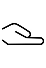 Open hand icon for giving, receiving, or offering support
Outline of a hand presenting or holding something gently
Symbol of helping, charity, or accepting assistance
