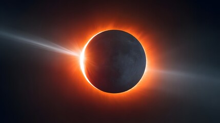 Solar eclipse with vibrant light effects.