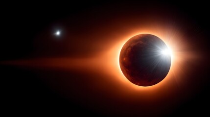 Total eclipse of the sun with a bright star.