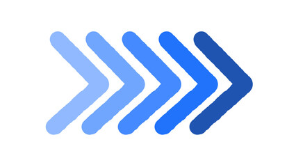 A sequence of blue gradient arrows pointing forward, symbolizing progress, development, and forward momentum