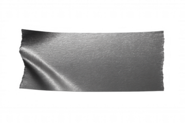 Crumpled piece of silver adhesive tape with wrinkled effect on a transparent background, ideal for graphic design and compositions