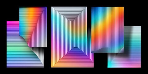 Abstract layered shapes in vibrant colors (2)