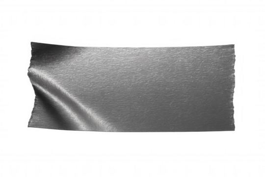 Crumpled piece of silver adhesive tape with wrinkled effect on a transparent background, ideal for graphic design and compositions