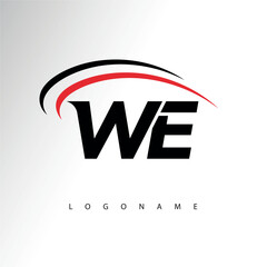 WE Modern Minimalist Letter Monogram Logo - Sleek Stylish Branding & Visual Identity Design