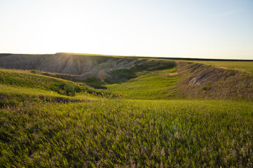 Fototapeta premium Open prairie under clear sky