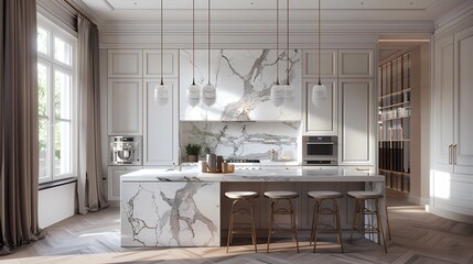 Marble Island Centerpiece A kitchen