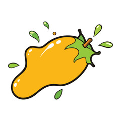 A vibrant burst of golden mango paint splash, radiating freshness and energy, perfect for adding a tropical, juicy touch to creative designs and summer themes.
