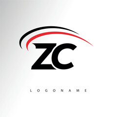 ZC Modern Minimalist Letter Monogram Logo - Sleek Stylish Branding & Visual Identity Design
