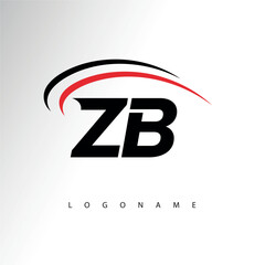 ZB Modern Minimalist Letter Monogram Logo - Sleek Stylish Branding & Visual Identity Design