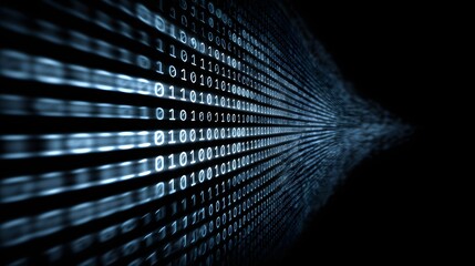 Binary code pattern with a depth of field effect.