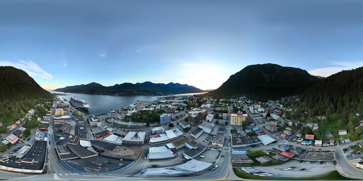 360 pano on a late summer evening in Juneau, Alaska
