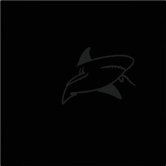 Fototapeta premium Black Whale-Shark Logo
