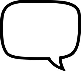 Fototapeta premium A classic comic book style speech bubble with a bold black outline, rounded corners, and a blank white center.