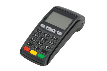 Modern pos terminal on transparent background for easy integration