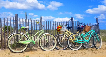 Bikes resting on the dunes on Long Beach Island © Fast Eddie Digital 