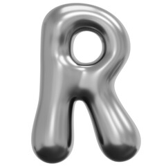 Fototapeta premium 3D Liquid Chrome R Icon