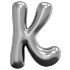 3D Liquid Chrome K Icon
