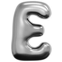 Fototapeta premium 3D Liquid Chrome E Icon