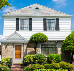 Residential property house. Residence architecture. Suburban neighborhood. Suburban house architecture. Private house. Neighborhood architecture. Property in neighborhood. Housing demand